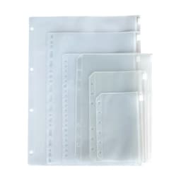 A 5A6 A7 B5 A4 Binder Zipper Folders For 6-Ring Notebook Binder Transparent Loose Leaf Document Filing Bags