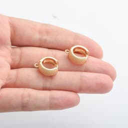 15mm Earring Making Supplies 22K Gold Plated Hoop Earrings Hooks Clasps Accessories for Woman Handmade DIY Jewellery Wholesale