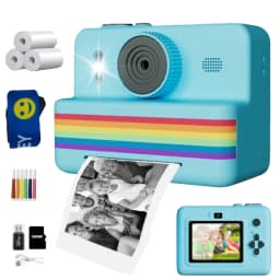 2.8-inch screen instant printing toy camera with 32GB SD card, 3 rolls of printing paper, portable high-definition camera, insta