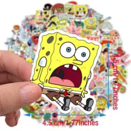 50pcs SpongeBob Officially Licensed Vinyl Stickers High Quality Tentacles Sticker for Water Bottle Waterproof DIY Decals