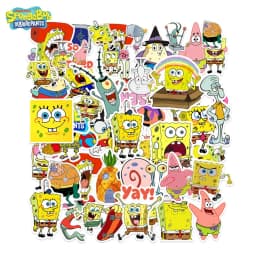 50pcs SpongeBob Officially Licensed Vinyl Stickers High Quality Tentacles Sticker for Water Bottle Waterproof DIY Decals