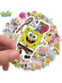 50pcs SpongeBob Officially Licensed Vinyl Stickers High Quality Tentacles Sticker for Water Bottle Waterproof DIY Decals
