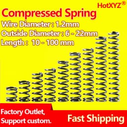 HotXYZ 65Mn Compression Spring Y Type Cylidrical Coil Rotor Return Pressure Compressed Spring Steel Wire Diameter 1.2mm