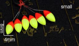 120pcs (20packs)/lot Oval Mini Fishing Float Bobber Beans Rig Making Floating Beans Red/Yellow/Mix Beads Carp Fishing A330
