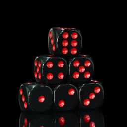 24 PCS/Set Dice with Velvet Bag Red/Black Dice SET 16mm