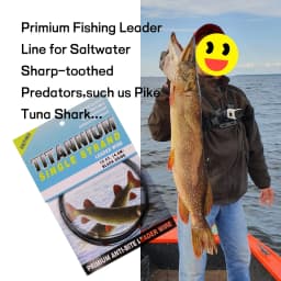 6LB-124LB 15ft/4.6m Kink-Resistant Toughness Nickel Titanium Fishing Leader Line for Saltwater Pike Tuna Wahoo Fishing