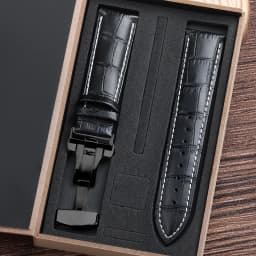 Genuine Cowhide Watch Straps with Box WatchBand 14mm 16mm 18mm 20mm 21mm 22mm 24mm Watch Bracelet Butterfly Clasp Wristband Belt