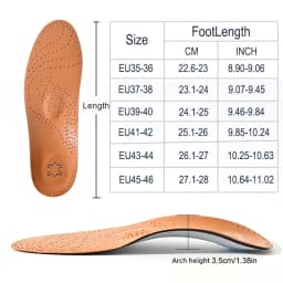 Leather Orthotic Insole For Flat Feet Arch Support Orthopedic Leather Sport Insole For Men Women O/X Leg Corrected Insoles