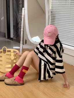 Women's Spring Antumn Cotton Color Long Socks Mid-tube Stockings Cute Rose Red Pile Pile Socks Sweet Style For Girls Gift Kawaii