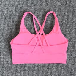 Solid Color Women Cross Back Bra Fitness Underwear Soft Fitness Sport Bra Top Gym Yoga Athletic Workout With Chest Pad
