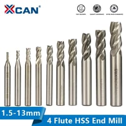 XCAN HSS Milling Cutter 4 Flute End Mill 1.5-13mm for CNC Machine Milling Tools Router Bit Metal Cutter Aluminum Milling Bit