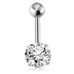 1PCS Surgical Steel Ab Crystal Belly Button Rings Zircon Heart Navel Piercing Reverse Cute Belly Button Piercing Sexy Navel Ring