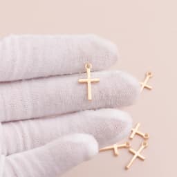 Leslie 80pcs Small Alloy Cross Pendants Jewelry for Handmade Necklaces Bracelets Gold Color 17x10mm DIY Making Finding