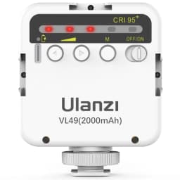 Ulanzi VL49 Mini LED Video Light 2000mAh CRI 95+ 5500K Portable Photography Vlogger Fill Light with Cold Shoe for DSLR Camera