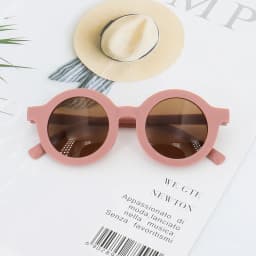 Baby Boys Girls Cute Cartoon Bear Shape Fashion Round Glasses Children Vintage Sunglasses UV Protection Classic Kids Eyewear