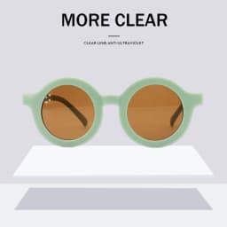Baby Boys Girls Cute Cartoon Bear Shape Fashion Round Glasses Children Vintage Sunglasses UV Protection Classic Kids Eyewear