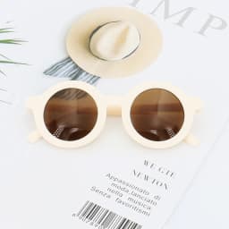 Baby Boys Girls Cute Cartoon Bear Shape Fashion Round Glasses Children Vintage Sunglasses UV Protection Classic Kids Eyewear