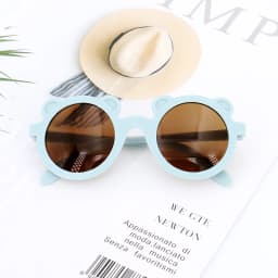 Baby Boys Girls Cute Cartoon Bear Shape Fashion Round Glasses Children Vintage Sunglasses UV Protection Classic Kids Eyewear