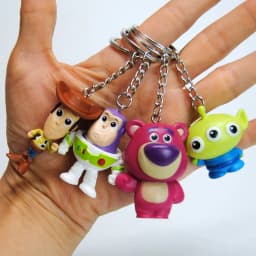 Cute Movie Toy Story 4 Woody Buzz Lightyear PVC Action Figure Keychain Figure Jessie Woody Alien Key Ring Toys for Children Gift