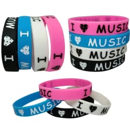 1PC New Design Ink Filled I Love Music Silicone Wristband for Music Fans Silicone Rubber Bracelets &Bangles Women Men Gift SH320