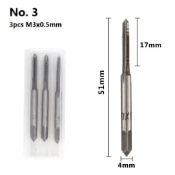 XCAN 3pcs M2-M12 Metric Tap Machine Screw Tap Drill Bit Tapping Tool Thread Plug Tap Thread Tap Metalworking Hand Tools