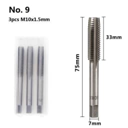 XCAN 3pcs M2-M12 Metric Tap Machine Screw Tap Drill Bit Tapping Tool Thread Plug Tap Thread Tap Metalworking Hand Tools