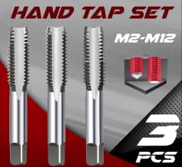 XCAN 3pcs M2-M12 Metric Tap Machine Screw Tap Drill Bit Tapping Tool Thread Plug Tap Thread Tap Metalworking Hand Tools