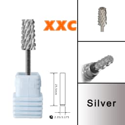 RolinStar 6.6 Large Trapezium Tapered Barrel Gold Silver steel Carbide milling cutter nail drill bit manicure pedicure