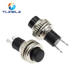 6PCS Panel Mount 10mm Momentary OFF-(ON) Push Button Switch Upper Screw Thread