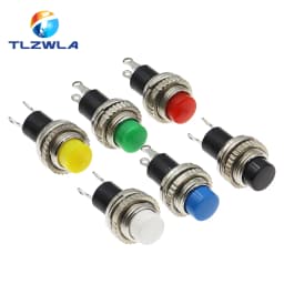 6PCS Panel Mount 10mm Momentary OFF-(ON) Push Button Switch Upper Screw Thread