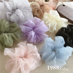 Spring summer organza hair scrunchie large fairy chiffon women Elastic Hair Band Ponytail Holder Hair Tie Girl Gum Accessories