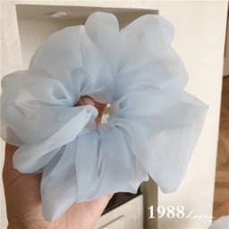 Spring summer organza hair scrunchie large fairy chiffon women Elastic Hair Band Ponytail Holder Hair Tie Girl Gum Accessories