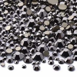 1440Pcs Mix Size SS3-SS20 Champagne Glass Flat Back Rhinestone Golden Shadow Glitter Non Hotfix Rhinestones for Nail Art Clothes