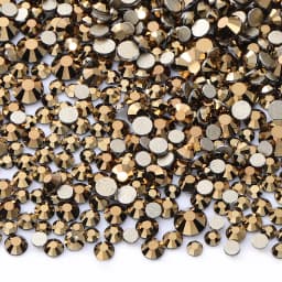 1440Pcs Mix Size SS3-SS20 Champagne Glass Flat Back Rhinestone Golden Shadow Glitter Non Hotfix Rhinestones for Nail Art Clothes