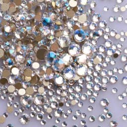1440Pcs Mix Size SS3-SS20 Champagne Glass Flat Back Rhinestone Golden Shadow Glitter Non Hotfix Rhinestones for Nail Art Clothes