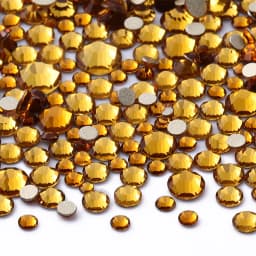 1440Pcs Mix Size SS3-SS20 Champagne Glass Flat Back Rhinestone Golden Shadow Glitter Non Hotfix Rhinestones for Nail Art Clothes