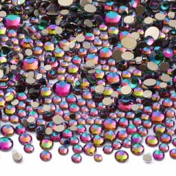 1440Pcs Mix Size SS3-SS20 Champagne Glass Flat Back Rhinestone Golden Shadow Glitter Non Hotfix Rhinestones for Nail Art Clothes