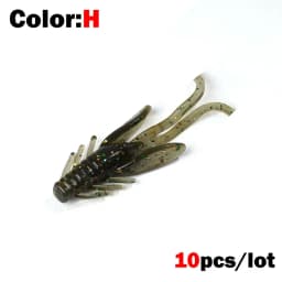 10pcs Jig Wobblers Silicone Soft Bait Worm Lobster Fishing Lures 45mm Shrimp Sinking Swivel Twintails Sea Fishing