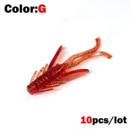 10pcs Jig Wobblers Silicone Soft Bait Worm Lobster Fishing Lures 45mm Shrimp Sinking Swivel Twintails Sea Fishing