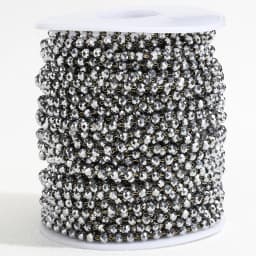 1meter Stone Stainless Steel Chain Black White Silver Color Crystal Beaded Chains for Necklace Bracelet Jewelry Making DIY