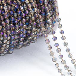 1meter Stone Stainless Steel Chain Black White Silver Color Crystal Beaded Chains for Necklace Bracelet Jewelry Making DIY
