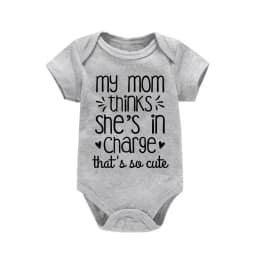 Newborn Baby Boy Girl Clothes My Mom Thinks She Is in Charge That's So Cute Funny Letter Printed Infant Rompers Baby Outfits