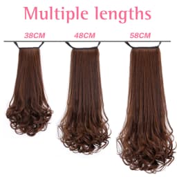 18-23 inch Synthetic Natural Strap Ponytail Wrapped Around Woman's Ponytail Long Curly Hair Wig Hairpiece For Daily Wear