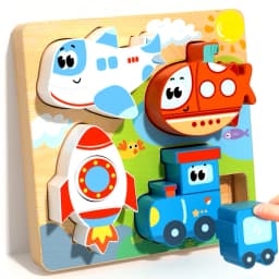 Toddlers Wooden Puzzle Montessori Baby Toys ABC Alphabet Number Shape Matching Board Game Preschool Educational Toy for Kids 2-4
