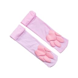 2Pcs/Pair 3D Paw Pad Stockings Over The Knee Solid Color Thigh High Socks for Women Kids Girls