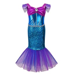 Mermaid Birthday Party Dress Summer Girl Mermaid Costume Carnival Anime Cosplay Outfits 2-10 Yrs Kids Fantasy Disguise Prom Gown