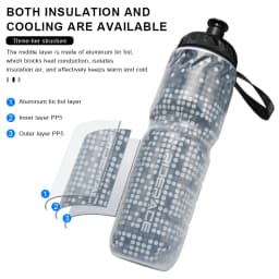 Bicycle Water Bottle Dual Layer Thermal Keep Hot Cold Portable MTB Road Bike Sport Water Bottle Outdoor Riding Cycling Equipment