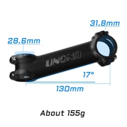 UNO Ultralight Bike Stem 7 17 Degree MTB Mountain Road Bicycle Stem 31.8mm 60/70/80/90/100/110/120/130mm Bicycle Kalloy Parts
