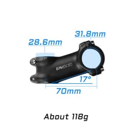 UNO Ultralight Bike Stem 7 17 Degree MTB Mountain Road Bicycle Stem 31.8mm 60/70/80/90/100/110/120/130mm Bicycle Kalloy Parts