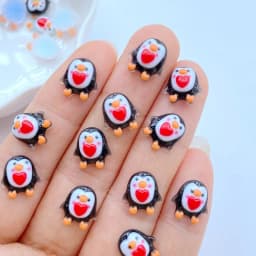 50pcs New Cute 9mm Resin Mini Penguin Series Flat back Stone Figurines DIY Wedding Scrapbook Manicure Accessories